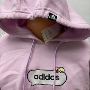 Adidas Sweatshirt Mens Large Emoji Smiley Face Hoodie Lilac Purple BRAND NEW